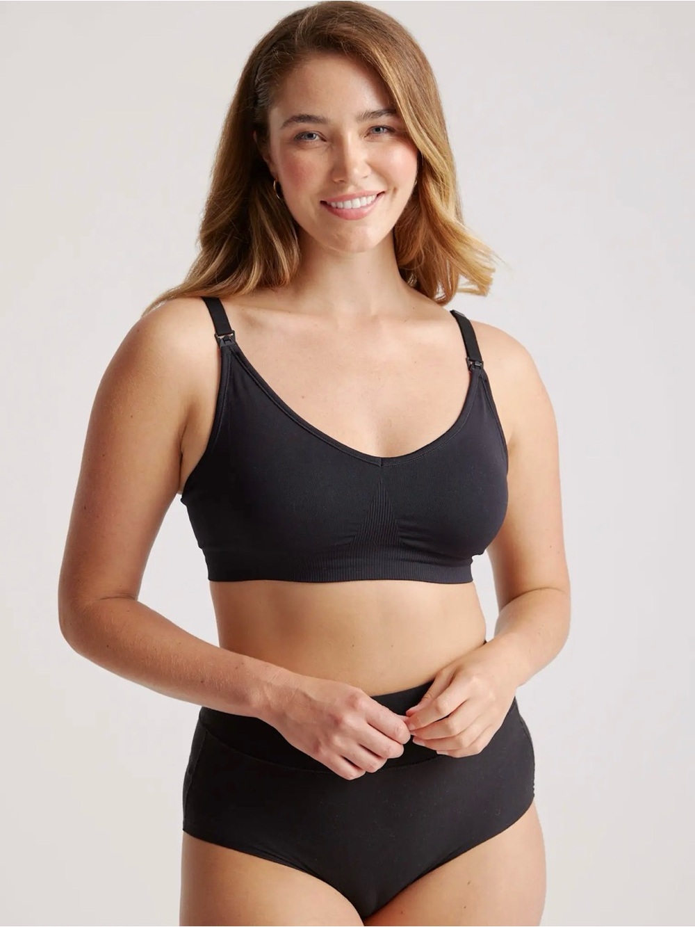 New Quince Seamless Nursing Bra Black Size XS